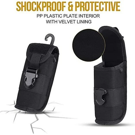 Étui à Lunettes Avec Boucle Coque Rigide Lunettes De Soleil Boîte De Rangement Pour Extérieur Camping Randonnée Cyclisme Nylon Black1pcs – Image 2