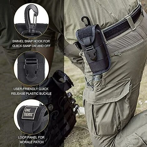 Étui à Lunettes Avec Boucle Coque Rigide Lunettes De Soleil Boîte De Rangement Pour Extérieur Camping Randonnée Cyclisme Nylon Black1pcs – Image 4