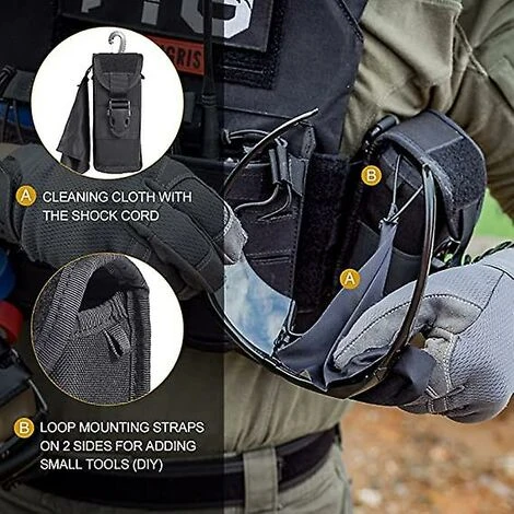 Étui à Lunettes Avec Boucle Coque Rigide Lunettes De Soleil Boîte De Rangement Pour Extérieur Camping Randonnée Cyclisme Nylon Black1pcs – Image 5