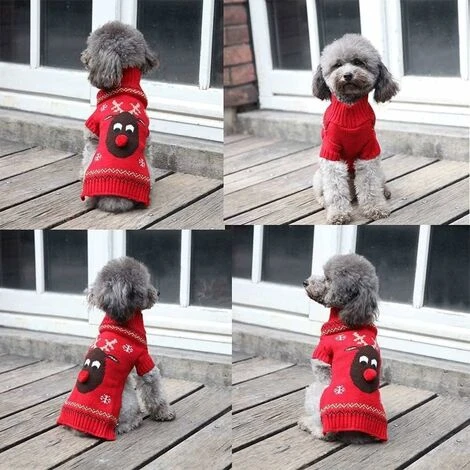 Pull-Overs Pour Chiens, Pull D'hiver Pour Chien, Pull Motif De Noël - Manteau Tricoté Pour L’hiver - Vêtement Pour Animal De Compagnie - Pull Tendance - Cadeau Pour Chien, XS – Image 4