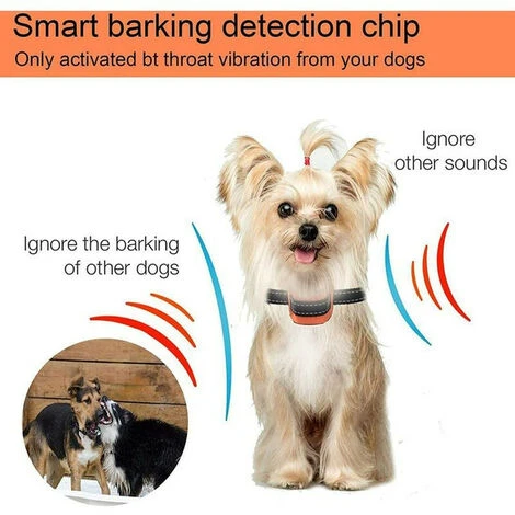Collier Anti-aboiement Pour Chien, Unité De Collier Anti-aboiement Anti-vibration Et Bip Pour Grands Chiens De Petite Taille, Collier D'auto-entraînement Réglable 7 Niveaux De Sensibilité - Orange – Image 4