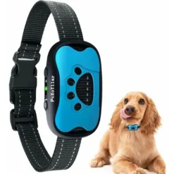 Collier Anti-aboiement Pour Chiens Rechargeable, Collier Dressage Pour Petit Moyen Grand Chien, Détection Intelligente Des Aboiements Avec 2 Modes Vibration Et Son 7 Niveaux De Sensibilité, Bleu