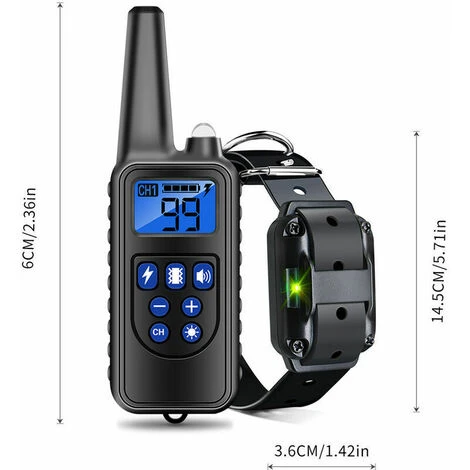 Collier De Dressage Pour Chiens Rechargeable Et Etanche Avec Distance De 800m, Choc Electrique – Image 2