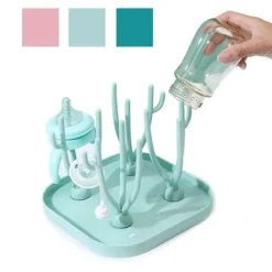 Séchoir à Biberon Porte-biberon Bleu Rose Nettoyant Pour Biberon Sèche-égouttoir Rangement Amovible Porte-biberon 1pcs (Vert)