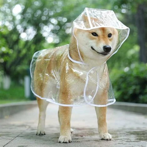 Manteau Imperméable Pour Chiens De Petite Taille Et Chats, Avec Capuche, Réglable, En PVC, Transparent, Et Ultra-léger,