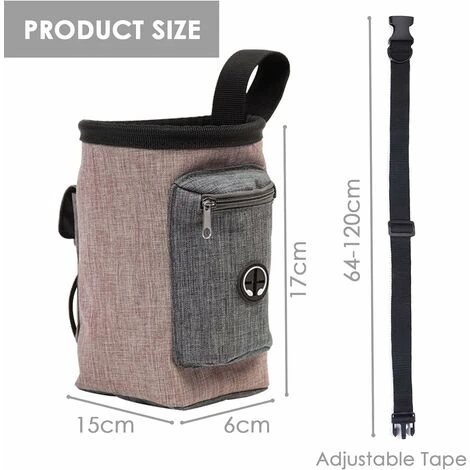 Sac De Formation Chien Sac à Friandises Pour Chien Pochette Pour Chien Sacoche Chien Pochette Friandise Sac De Nourriture Pour Chien Sac De Dressage Pour Chien Accessoires, Marron & 17x15cm, – Image 2
