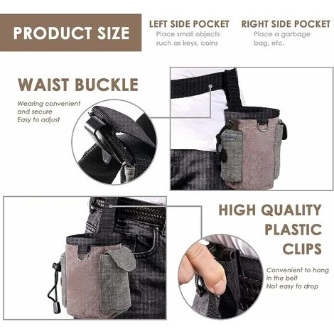 Sac De Formation Chien Sac à Friandises Pour Chien Pochette Pour Chien Sacoche Chien Pochette Friandise Sac De Nourriture Pour Chien Sac De Dressage Pour Chien Accessoires, Marron & 17x15cm, – Image 3
