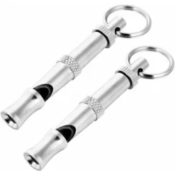 Bonne Qualité Paquet De 2, Sifflet Ultrasonique Ajustable Pour Dresser Les Chiens Afin D'arrêter Les Aboiements Sifflet D'obéissance Haute Fréquence Avec Rappel, Système Anti-aboiement En Acier Inoxyd