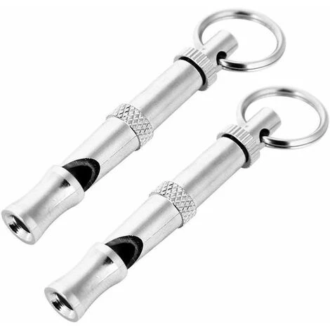 Bonne Qualité Paquet De 2, Sifflet Ultrasonique Ajustable Pour Dresser Les Chiens Afin D'arrêter Les Aboiements Sifflet D'obéissance Haute Fréquence Avec Rappel, Système Anti-aboiement En Acier Inoxyd
