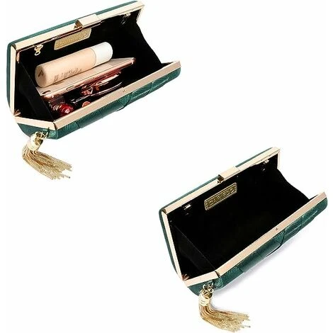 Pochette Sac à Main Femme Sac à Main Pompon Vert – Image 5