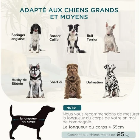 PawHut Canapé Chien Lit Pour Chien Chat Avec Accoudoirs Dossier Coussin Déhoussable Pieds Bois Velours Bleu Canard – Image 4