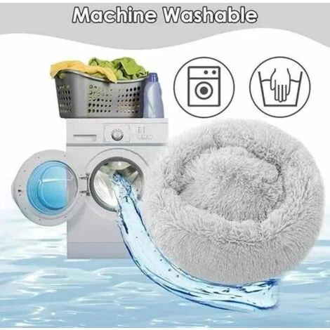 Panier Pour Chien Et Chat 80 Cm Gris Clair Chaud Et Confortable – Image 2