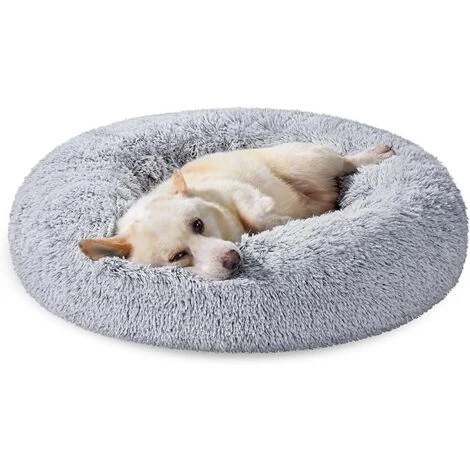 Panier Pour Chien Et Chat 80 Cm Gris Clair Chaud Et Confortable – Image 3