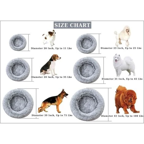 Panier Pour Chien Et Chat 80 Cm Gris Clair Chaud Et Confortable – Image 4