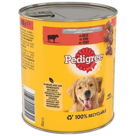 PEDIGREE 8 Boîtes En Terrine Au Boeuf Et Aux Carottes Pâtée Pour Chien 800g – Image 5