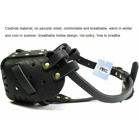 Muselières Pour Animaux De Compagnie,Cuir Fait à,Chiens Taille Moyenne Et Grande,Berger Allemand Doberman,Masques Anti-Morsure Le Dressage Chiens,muselières Défense – Image 5