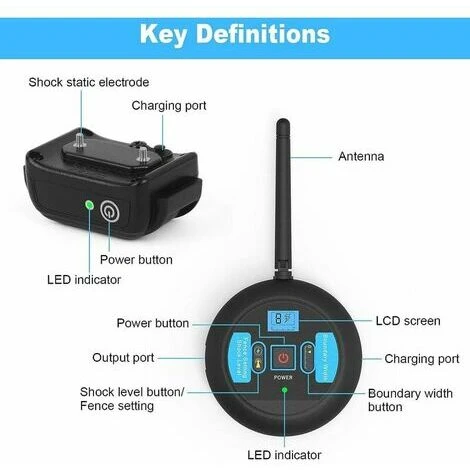 Système De Clôture Électronique Sans Fil Pour Chien, Système De Barrière Invisible De Clôture De Confinement De Frontière De L'animal Famil Cisea – Image 2