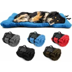 SVKBJROY Lit Pour Chien Imperméable Et Pliable, Facile à Nettoyer, Tapis Pour Chien En Tissu Oxford Durable, Adapté Aux Canapés, Aux Caisses, Etc. Convient à Un Usage Extérieur, 90x60 Cm (Bleu)