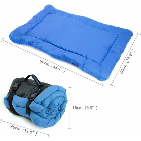 SVKBJROY Lit Pour Chien Imperméable Et Pliable, Facile à Nettoyer, Tapis Pour Chien En Tissu Oxford Durable, Adapté Aux Canapés, Aux Caisses, Etc. Convient à Un Usage Extérieur, 90x60 Cm (Bleu) – Image 4