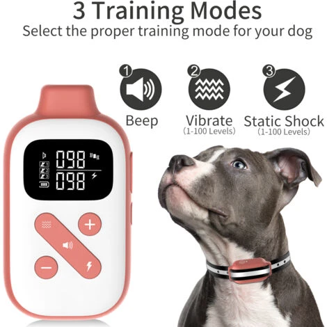 Collier De Choc De Dressage Pour Chien Avec Telecommande 1000 M Etanches Rechargeables Avec 3 Modes De Dressage, Verrouillage De Securite Pour Toutes Les Races, Tailles – Image 4