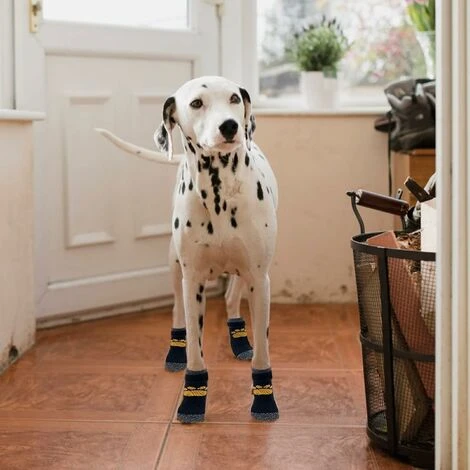 Chaussettes Antidérapantes Pour Chien Chaussettes Antidérapantes D'intérieur Pour Chien 2 Paires Chaussettes Pour Chien Protection Des Pattes Chaussures Pour Chien Avec Sangles Réglables Contrôle De T – Image 5