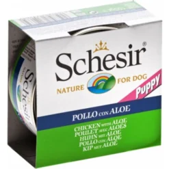 Pâtée Pour Chiot Schesir En Gelée - Boîte 150 G Poulet Avec Aloès