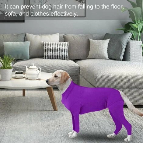 SEENLIN Chirurgie Pour Chien Vetements A Manches Longues Costume Pour Chien Costume De Recuperation, Mauve M - Mauve M – Image 4