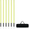 Froadp Piquets De Slalom En Plastique, 1.5m Football Accessoires D'entraînement Set Agility (Set De 6 Pièces)