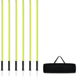 Froadp Piquets De Slalom En Plastique, 1.5m Football Accessoires D'entraînement Set Agility (Set De 6 Pièces)