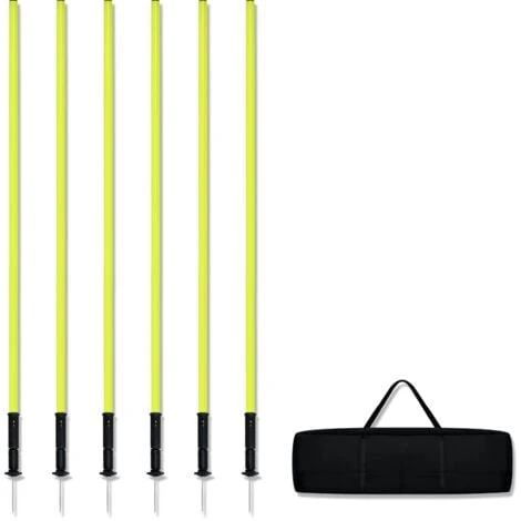 Froadp Piquets De Slalom En Plastique, 1.5m Football Accessoires D'entraînement Set Agility (Set De 6 Pièces)