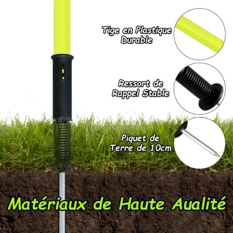 Froadp Piquets De Slalom En Plastique, 1.5m Football Accessoires D'entraînement Set Agility (Set De 6 Pièces) – Image 3