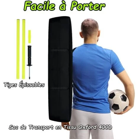 Froadp Piquets De Slalom En Plastique, 1.5m Football Accessoires D'entraînement Set Agility (Set De 6 Pièces) – Image 4