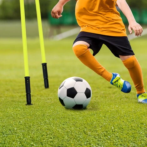 Froadp Piquets De Slalom En Plastique, 1.5m Football Accessoires D'entraînement Set Agility (Set De 6 Pièces) – Image 5