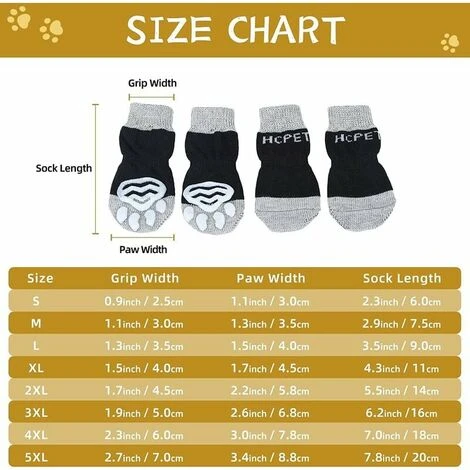 Chaussettes Pour Chien Antidérapantes Avec Protection Des Griffes Pour Chien, Chaussettes Pour Chien, Contrôle De La Traction, Vêtements D'intérieur, Adaptées Aux Chiens Et Chats De Petite à Très Gran – Image 5