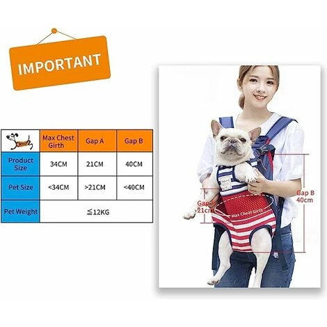 Sac Ventral Chien Voyage Sac De Transport Chien Ventral Sac à Dos Pour Petit Chien 12KG Maximum – Image 2