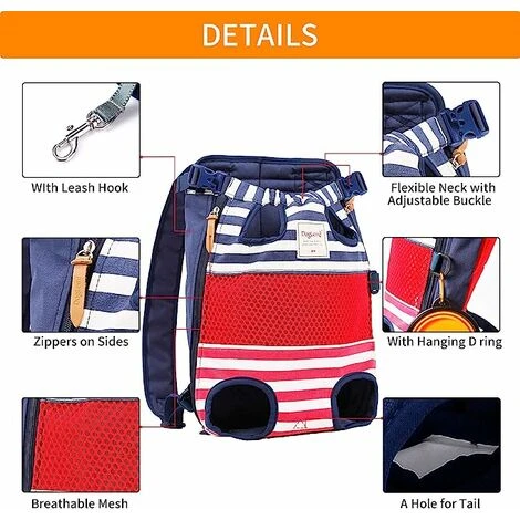 Sac Ventral Chien Voyage Sac De Transport Chien Ventral Sac à Dos Pour Petit Chien 12KG Maximum – Image 3