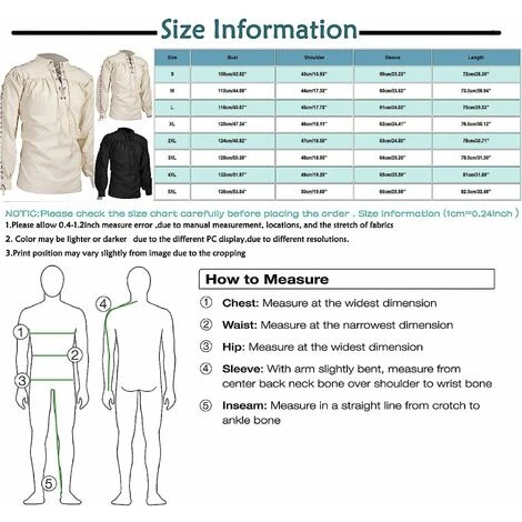 Chemise Gothique Pour Hommes Cordon De Serrage Steampunk Sweat-Shirt Manches Longues Pour Chevalier Medieval Pull D'armure De Bandage Manteau De Marche Victorien Costume Cosplay (Noir, XL) – Image 3