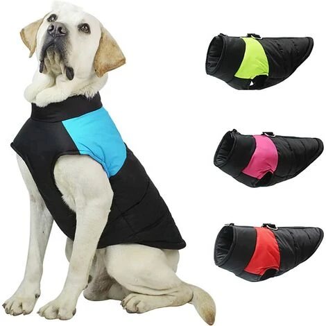 1 Pièce Manteau Pour Chien D'hiver Imperméable, Veste Coton Chien Imperméable, Animal Compagnie Gilet, Manteau D'hiver Pour Chien, Veste Pour Animaux De Compagnie Chaud Bleu XL