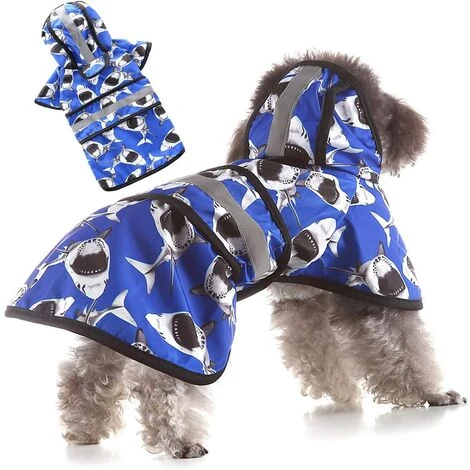 1 Pièce Manteau De Pluie Imperméable Pour Chien Vêtements Avec Capuche Réglable Réfléchissant Poncho Léger Pour Animal Domestique Chiot Combinaison Pour Chiens De Petite, Moyenne Et Grande Bleu 4XL