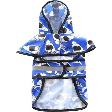 1 Pièce Manteau De Pluie Imperméable Pour Chien Vêtements Avec Capuche Réglable Réfléchissant Poncho Léger Pour Animal Domestique Chiot Combinaison Pour Chiens De Petite, Moyenne Et Grande Bleu 4XL – Image 4