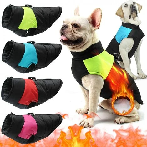 1 Pièce Manteau Pour Chien D'hiver Imperméable, Veste Coton Chien Imperméable, Animal Compagnie Gilet, Manteau D'hiver Pour Chien, Veste Pour Animaux De Compagnie Chaud Vert XL – Image 2
