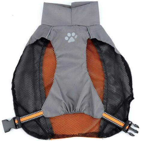 1 Pièce Manteau Imperméable Pour Chien Moyens à Grands Réfléchissant Veste De Sécurité Coupe-Vent Légère Doublée En Maille Vêtements Pour Voyage/Randonnée Pour Les Jours Pluie Orange 4XL – Image 3