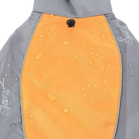 1 Pièce Manteau Imperméable Pour Chien Moyens à Grands Réfléchissant Veste De Sécurité Coupe-Vent Légère Doublée En Maille Vêtements Pour Voyage/Randonnée Pour Les Jours Pluie Orange 4XL – Image 4