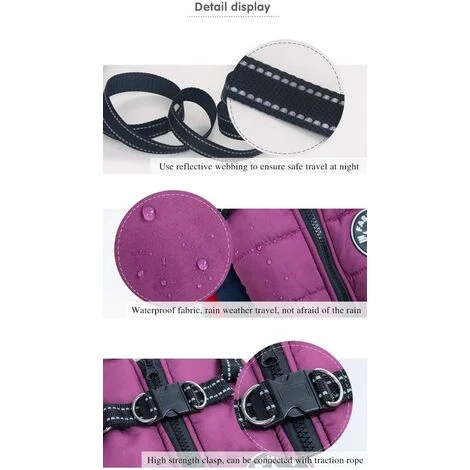 1 Pièce Manteaux Pour Chiens Imperméables Avec Harnais Vêtements Pour Chiens Chauds Et Confortables Conception De Bandes Réfléchissantes Lavables En Machine Anneau En D Durable Vert 2XL+ – Image 4