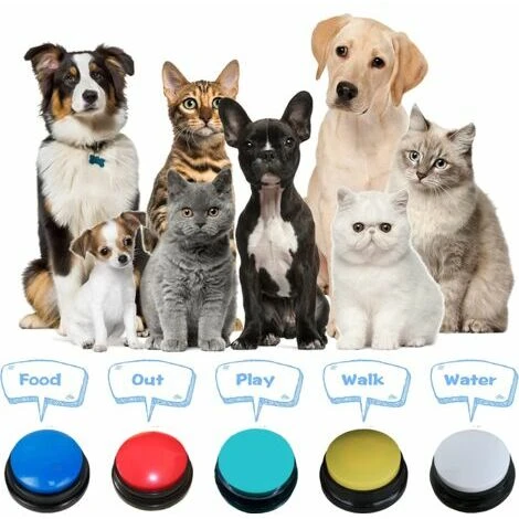 Boutons De Chien Pour La Communication Boutons Enregistrables Vocaux Chien Pour Les Mots Et Les Boutons De Rponse Pour Le Tranning De Chien De 5 Pcs – Image 5