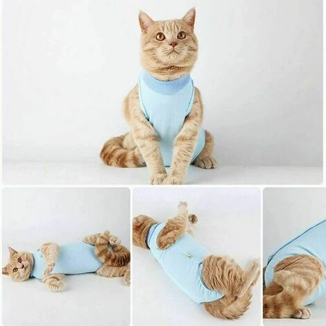 Vêtements De Récupération Chirurgicale Pour Chat Gilet De Blessure Médicale Protection Anti-fuite Pour Chien Chat Petit Animal M – Image 4