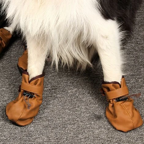 Chaussures Pour Grands Chiens Bottes En Cuir Pour Chien De Berger Antidérapantes Faciles à Enfiler – Image 3