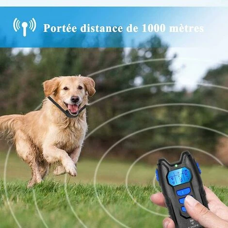 Collier De Dressage De Chien Rechargeable Monobloc Collier électrique Télécommandé Avec Vibration Mode De Son De Choc électrique IP67 étanche – Image 3