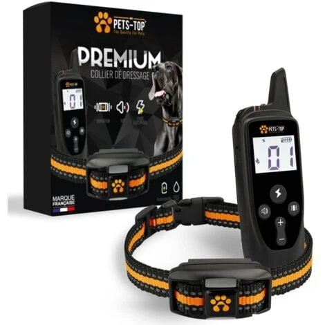 One PETS-TOP® Collier Dressage Chien Avec Télécommande Collier Anti Aboiement Avec Télécommande Collier De Rappel Pour Chien Collier Electrique Pour Chien Collier Education Chien 1000m