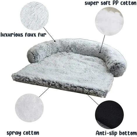 Lit Pour Chien, Canapé Coussin Pour Chien, Panier Chien Dehoussable, Matelas Pour Chien Avec Fond Antidérapant, Matelas Confortable Pour Chien Adapté Au Canapé, Au Lit, Au Sol-90x85x16cm – Image 2